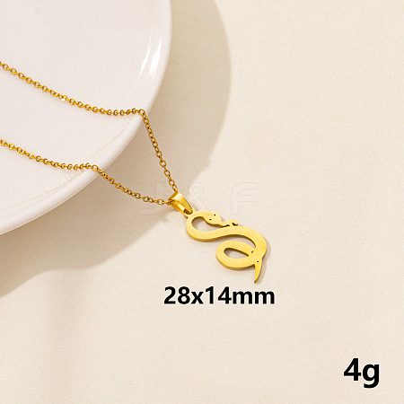 304 Stainless Steel Serpentine Pendant Necklaces RN6163-10-1