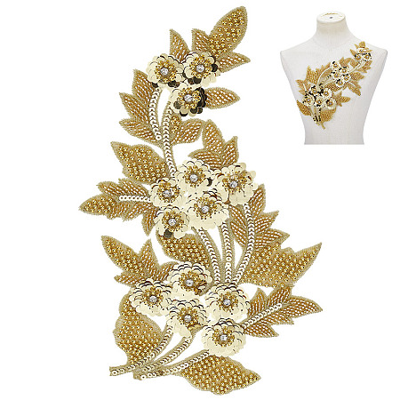 Flower Sequin Embroidery For Clothes Fabric Decoration Badge DIY-WH0899-104-1
