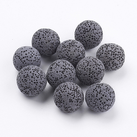 Unwaxed Natural Lava Rock Beads G-I190-16mm-B05-1