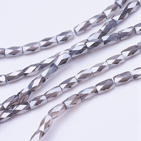 Electroplate Transparent Glass Beads Strands EGLA-E046-E04-1