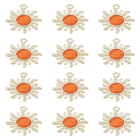 12Pcs Golden Alloy Pendants FIND-LP0002-23-1