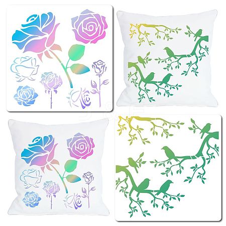 Gorgecraft 2Pcs 2 Styles Plastic Drawing Painting Stencils Templates DIY-GF0006-01B-1