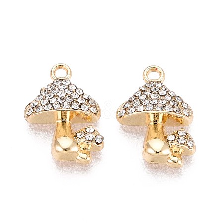 Rack Plating Alloy Rhinestone Pendants PALLOY-T091-25A-G-1
