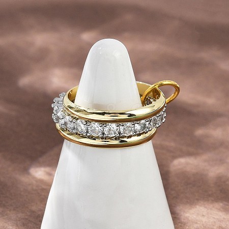 Brass Micro Pave Cubic Zirconia Finger Rings RJEW-D325-01PG-03-1