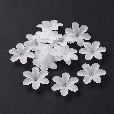 6-Petal Transparent Acrylic Bead Caps LS-X-OACR-A017-14-1