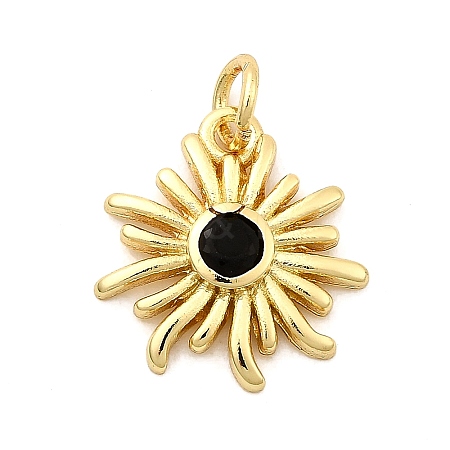 Sun Brass Micro Pave Cubic Zirconia Pendants KK-C134-11G-01-1