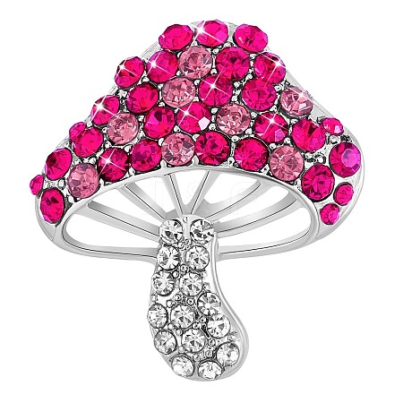 Cubic Zirconia Mushroom Brooch JBR102A-1