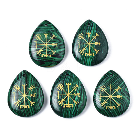 Synthetic Malachite Pendants G-T122-72G-1