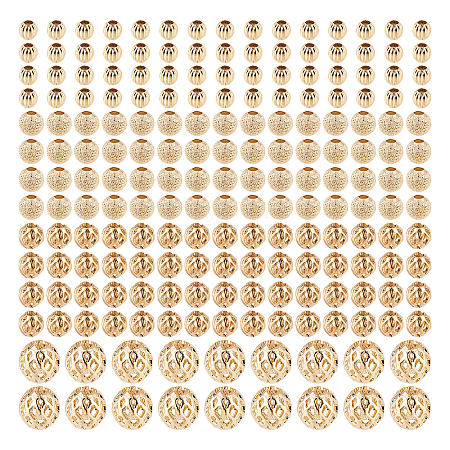 240Pcs 4 Style Long-Lasting Plated Brass Beads KK-AR0002-32-1