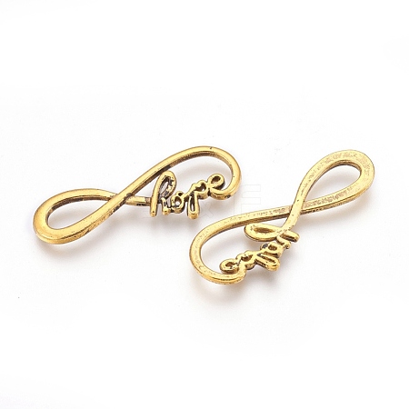 Tibetan Style Alloy Infinity with Hope Links connectors TIBE-S230-AG-FF-1
