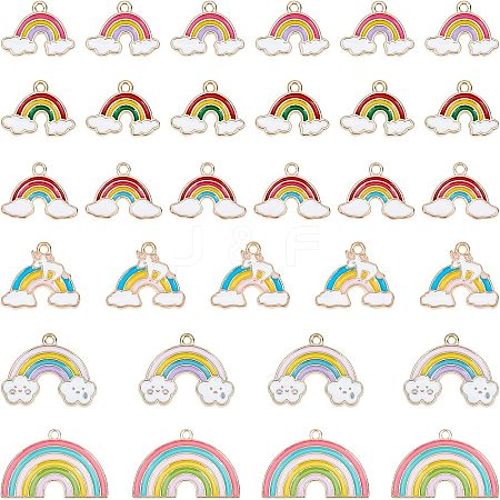60Pcs 6 Style Alloy Enamel Pendants ENAM-NB0001-53-1