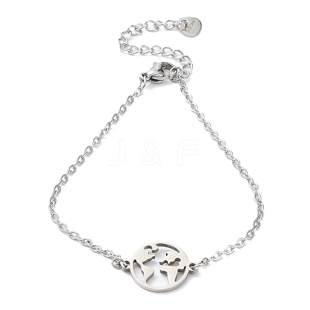 Tarnish Resistant 201 Stainless Steel Link Bracelets with Cable Chains BJEW-P297-01P-C-1