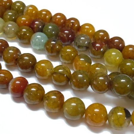 Natural Agate Beads Strands G-G591-10mm-01-1