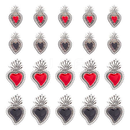 GOMAKERER 20Pcs 4 Styles Alloy Enamel Pendants ENAM-GO0001-02-1