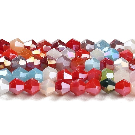 Opaque Solid Color Electroplate Glass Beads Strands GLAA-F029-P4mm-A16-1