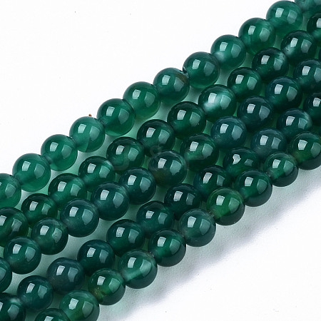 Natural Green Onyx Agate Beads Strands G-S359-233-1