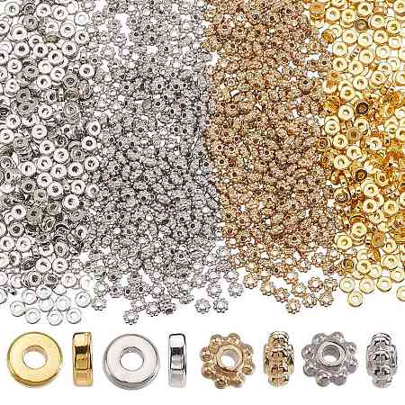 1200Pcs 4 Styles CCB Plastic Spacer Beads CCB-SP0001-07-1