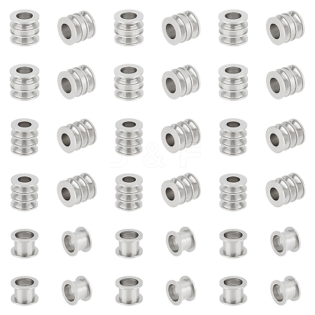 Unicraftale 60Pcs 3 Style 303 Stainless Steel European Beads STAS-UN0055-73-1