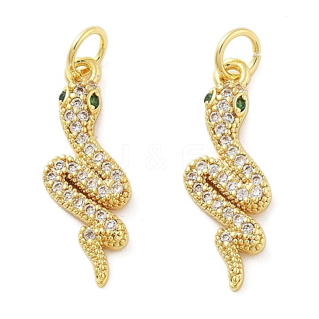 Brass Micro Pave Cubic Zirconia Pendants KK-C092-03G-1
