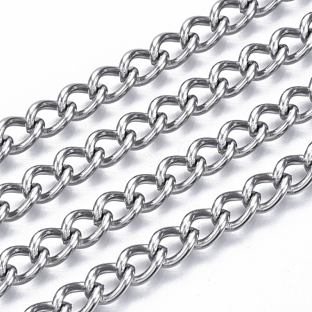 Tarnish Resistant 304 Stainless Steel Curb Chains CHS-N001-07P-1