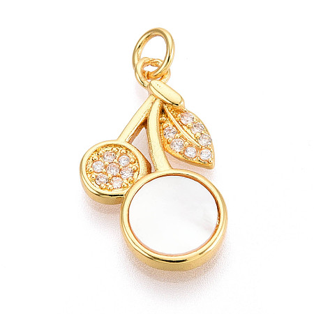 Brass Micro Pave Clear Cubic Zirconia Pendants KK-N268-80G-1