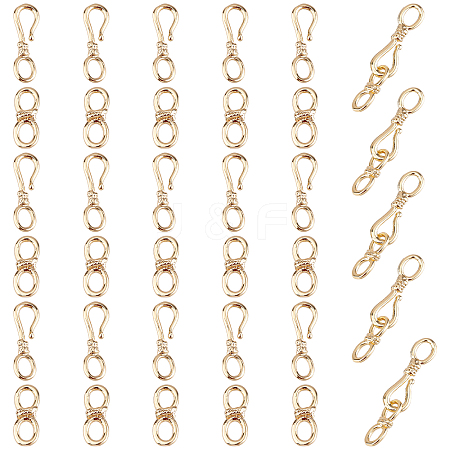 20 Sets Brass Hook and S-Hook Clasps KK-FH0003-02-1