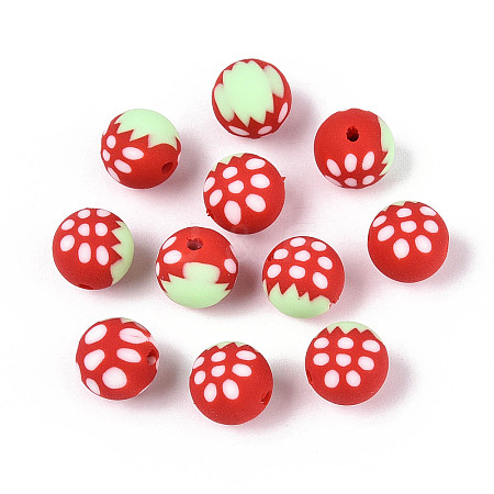 Fruits Theme Handmade Polymer Clay Beads CLAY-T022-04F-1