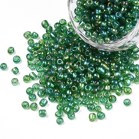Round Trans. Colors Rainbow Glass Seed Beads X-SEED-A007-3mm-167-1
