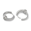 Clear Cubic Zirconia Heart Hoop Earrings EJEW-L292-009P-2