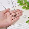 304 Stainless Steel Twisted Chain Necklaces with Double Heart Clasps NJEW-HS00012-3
