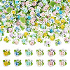 200Pcs Flower Opaque Resin Cabochons CRES-TA0001-73-2