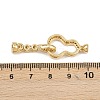 Brass Micro Pave Clear Cubic Zirconia Fold Over Clasps KK-U059-58G-3