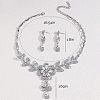 Flower Alloy Rhinestone Pendant Necklaces & Teardrop Stud Dangle Earrings Sets FS-WG19EE6-01-3