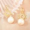 Sun Brass Hoop Earrings EJEW-Z164-13G-2