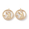 Real 18K Gold Plated Brass Micro Pave Clear Cubic Zirconia Pendants ZIRC-J039-14G-L-1