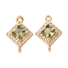Brass Pave Cubic Zirconia Connector Charms CU-CBAEC99-07G-1