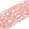 Transparent Electroplate Glass Beads Strands EGLA-A039-T4mm-A15-1