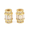Brass Micro Pave Clear Cubic Zirconia Beads KK-C142-10G-1