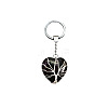 Tree of Life Wire Wrapped Heart Natural Obsidian Gemstone Pendant Keychain FIND-PW0017-03D-1