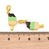 Brass Enamel European Dangle Charms KK-CBAEBFB-18G-02-3