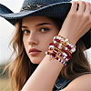8Pcs 1Bag Rugby Polymer Clay Heishi & CCB Plastic Beaded Stretch Bracelets Set BJEW-PA0001-12C-5