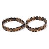 Natural & Synthetic Mixed Gemstone Faceted Beaded Stretch Bracelets for Women BJEW-K251-07-5
