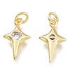 Brass Micro Pave Cubic Zirconia Charms KK-M206-29G-04-2