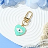 Heart with Evil Eye Alloy Enamel Pendant Decorations HJEW-YW00017-05-1