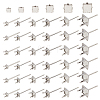 Unicraftale 60Pcs 6 Style 201 Stainless Steel Stud Earring Settings STAS-UN0031-15-1