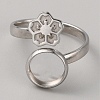 304 Stainless Steel Cuff Pad Ring Settings STAS-WH0027-46B-1