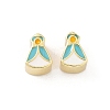 Brass Enamel European Beads KK-B141-28G-1