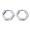 Non-Tarnish 304 Stainless Steel Huggie Hoop Earrings STAS-R115-19P-1