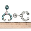Alloy Synthetic Turquoise Dangle Stud Earrings EJEW-U053-09A-AS-5