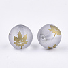 Autumn Theme Electroplate Transparent Glass Beads EGLA-S178-01F-2